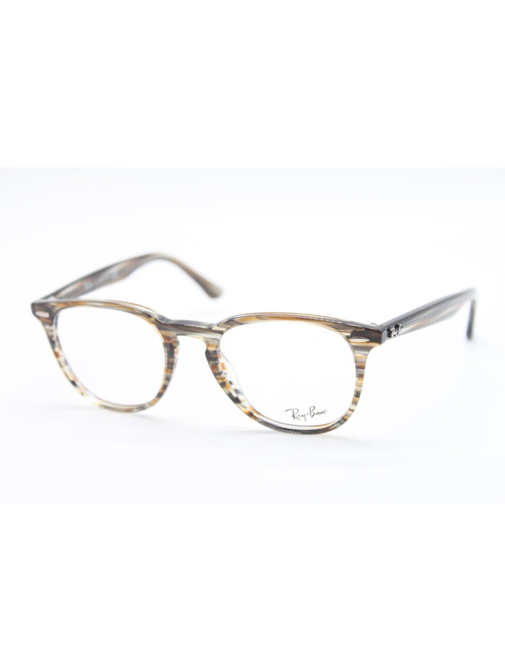 NEW RAY-BAN RB 7159 5749 STRIPED GREY BROWN AUTHENTIC EYEGLASSES 50-20